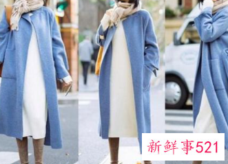 灰色大衣可配浅蓝色毛衣吗