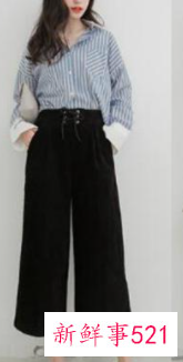 1米5小个子阔腿裤搭配