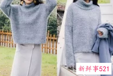 浅蓝色毛衣配什么大衣