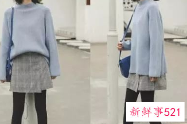 浅蓝色毛衣配什么大衣