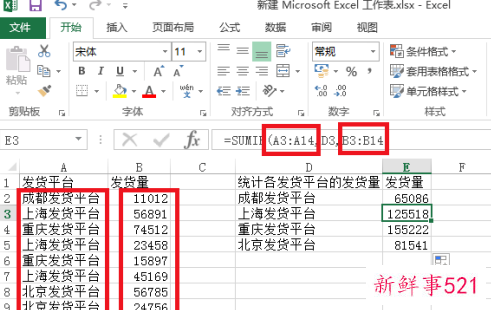 sumif函数的使用方法