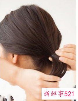 齐肩短发扎发 直发