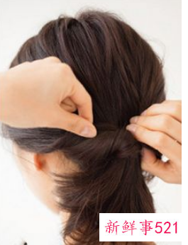 齐肩短发扎发 直发