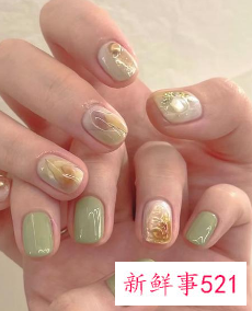 黄皮显白美甲图片