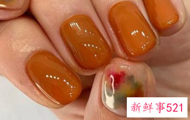 黄皮显白美甲图片