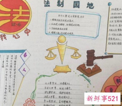 宪法主题手抄报绘画作品