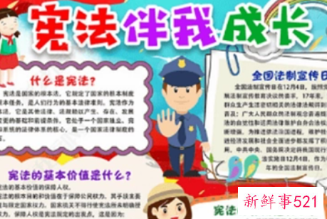 宪法主题手抄报绘画作品