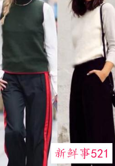 黑色阔腿裤搭配上衣图