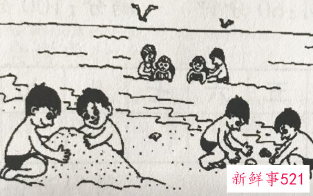 金色的沙滩看图写话一年级