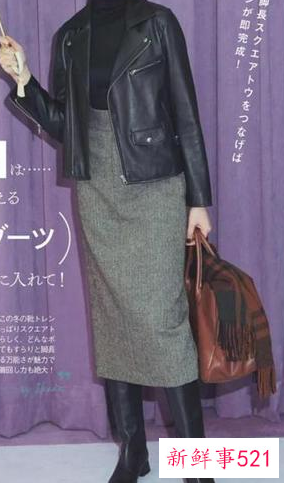 五十岁女人冬天半身裙搭配