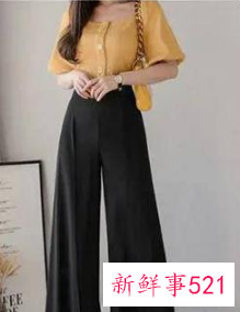 黑色阔腿裤搭配上衣图