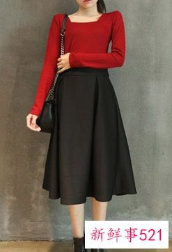 针织衫搭配长裙显瘦不臃肿