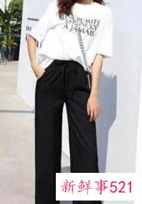 黑色阔腿裤搭配上衣图
