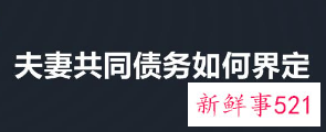 夫妻共同债务如何界定