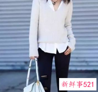 白衬衫配什么毛衣