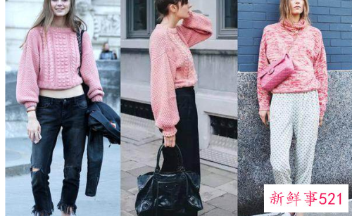 用浪漫甜美的芭蕾粉来滋润秋冬单调穿搭