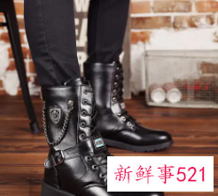 男士高筒靴搭配衣服图片