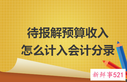 待报解预算收入怎么做分录