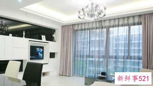 客厅窗帘什么颜色大气