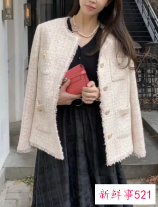 小香风短款外套怎么搭配图片