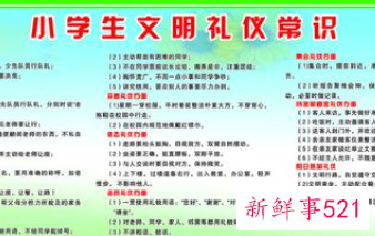 小学生文明礼仪内容