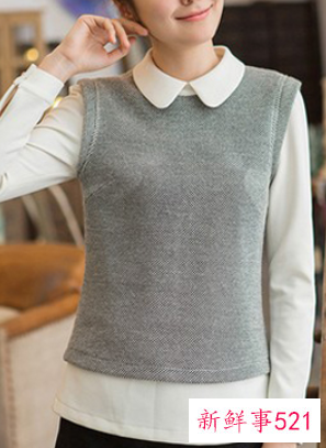 娃娃领长袖打底衫减龄的最佳武器