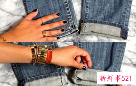 直筒牛仔裤怎么卷裤脚