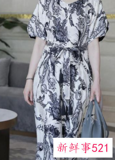 中老年蚕丝连衣裙