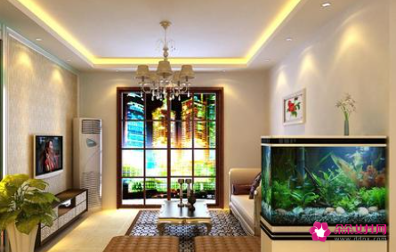 客厅金鱼缸的摆放图片欣赏
