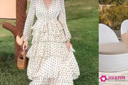 女人波点元素上身太时髦