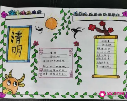 清明节手抄报简单又漂亮三年级