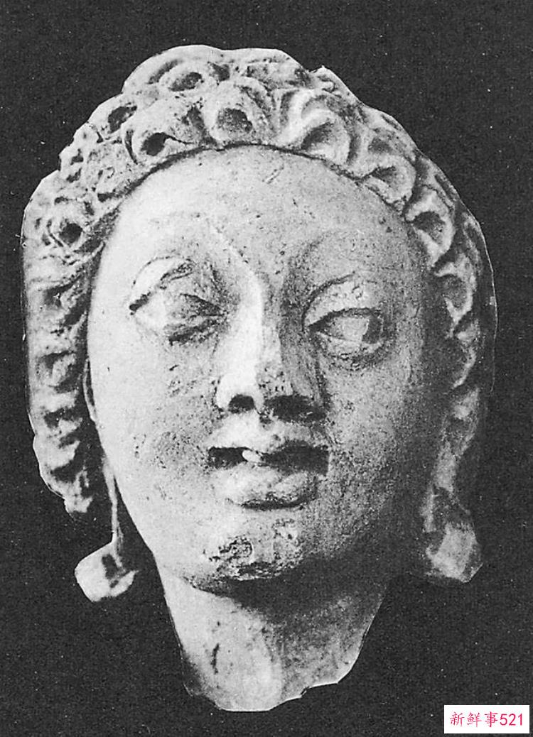 热瓦克佛寺遗址出土的壁画，阿富汗哈达佛遗址出土