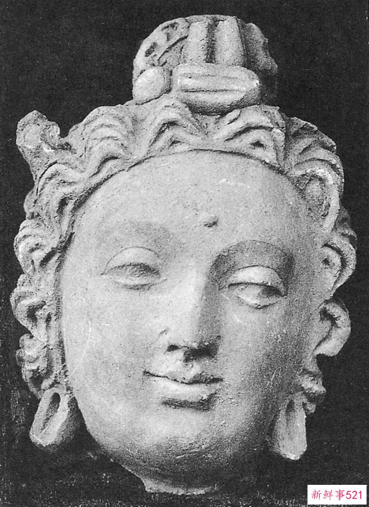 热瓦克佛寺遗址出土的壁画，阿富汗哈达佛遗址出土