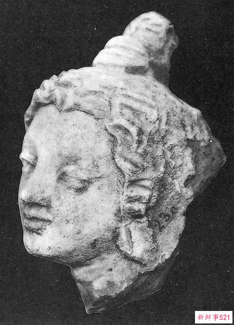 热瓦克佛寺遗址出土的壁画，阿富汗哈达佛遗址出土