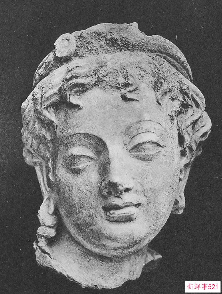 热瓦克佛寺遗址出土的壁画，阿富汗哈达佛遗址出土