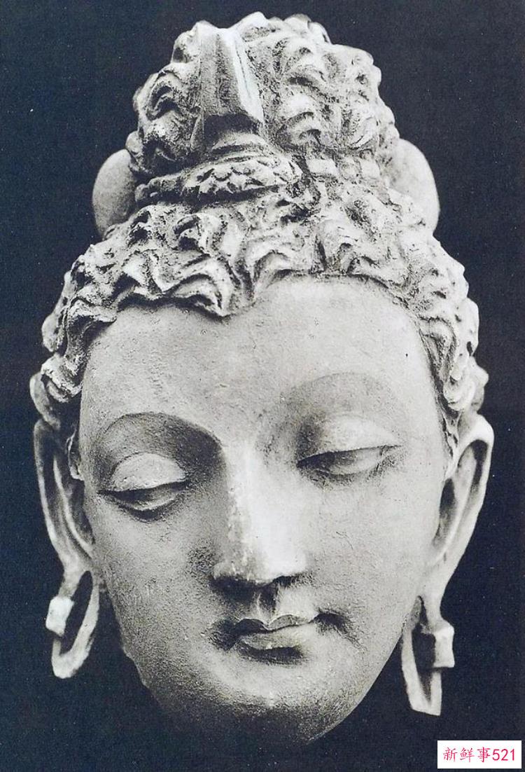 热瓦克佛寺遗址出土的壁画，阿富汗哈达佛遗址出土