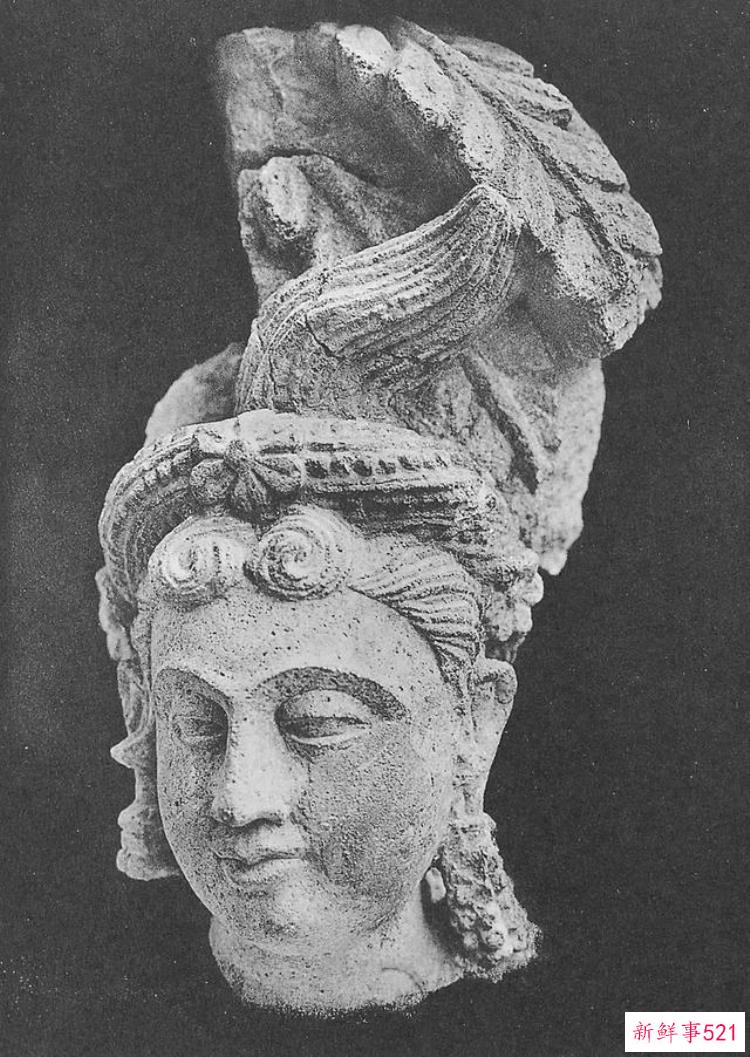 热瓦克佛寺遗址出土的壁画，阿富汗哈达佛遗址出土