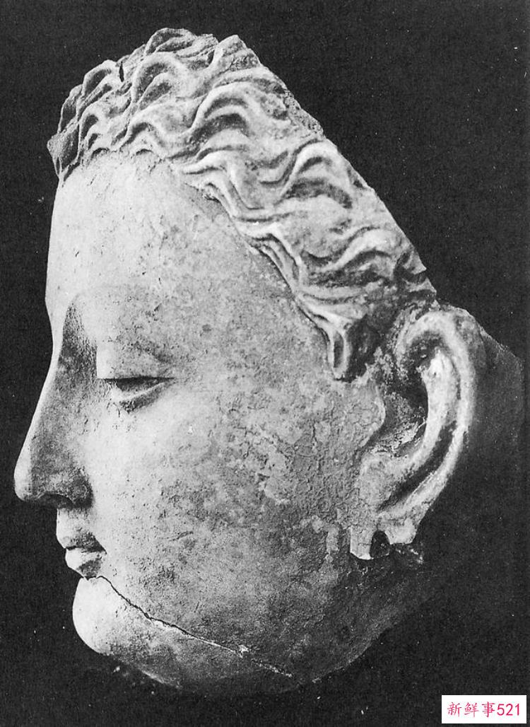 热瓦克佛寺遗址出土的壁画，阿富汗哈达佛遗址出土