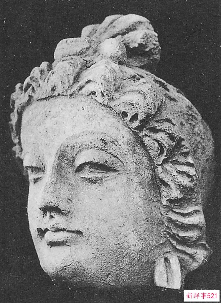 热瓦克佛寺遗址出土的壁画，阿富汗哈达佛遗址出土