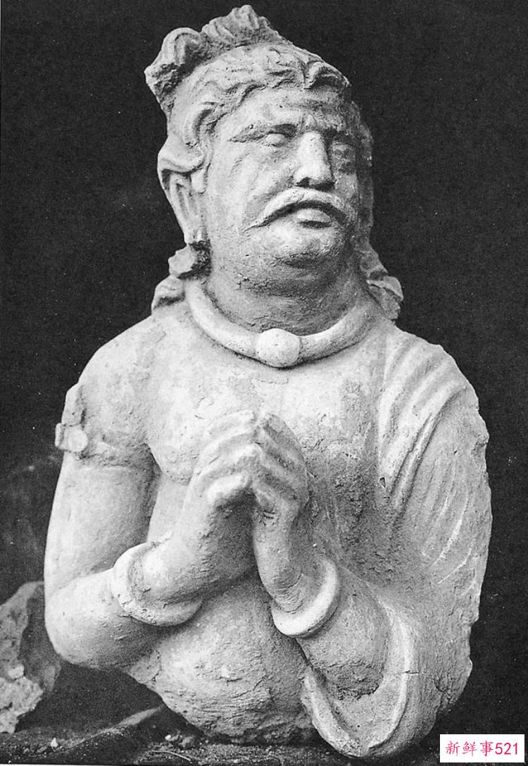 热瓦克佛寺遗址出土的壁画，阿富汗哈达佛遗址出土