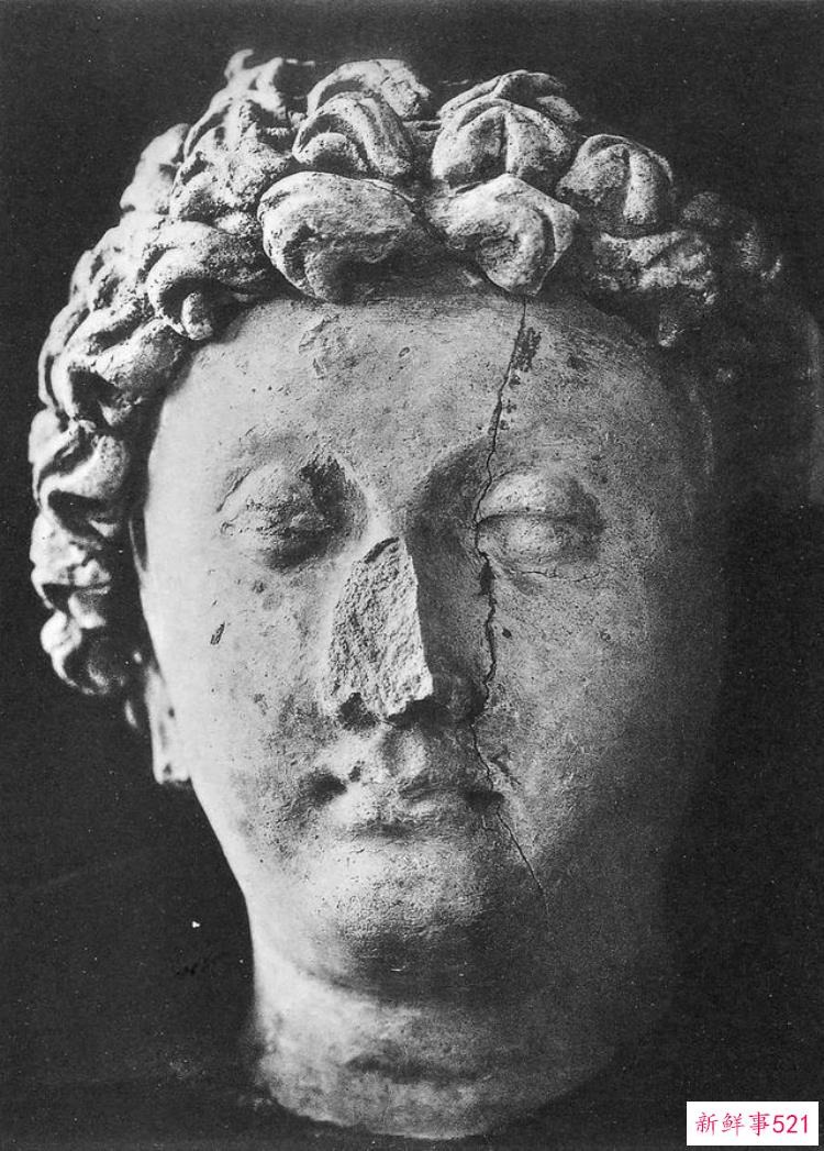 热瓦克佛寺遗址出土的壁画，阿富汗哈达佛遗址出土