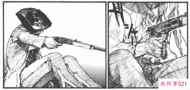 最猎奇的漫画家画出了最帅的西部故事电影，一个著名漫画家画出一个人拿着伞