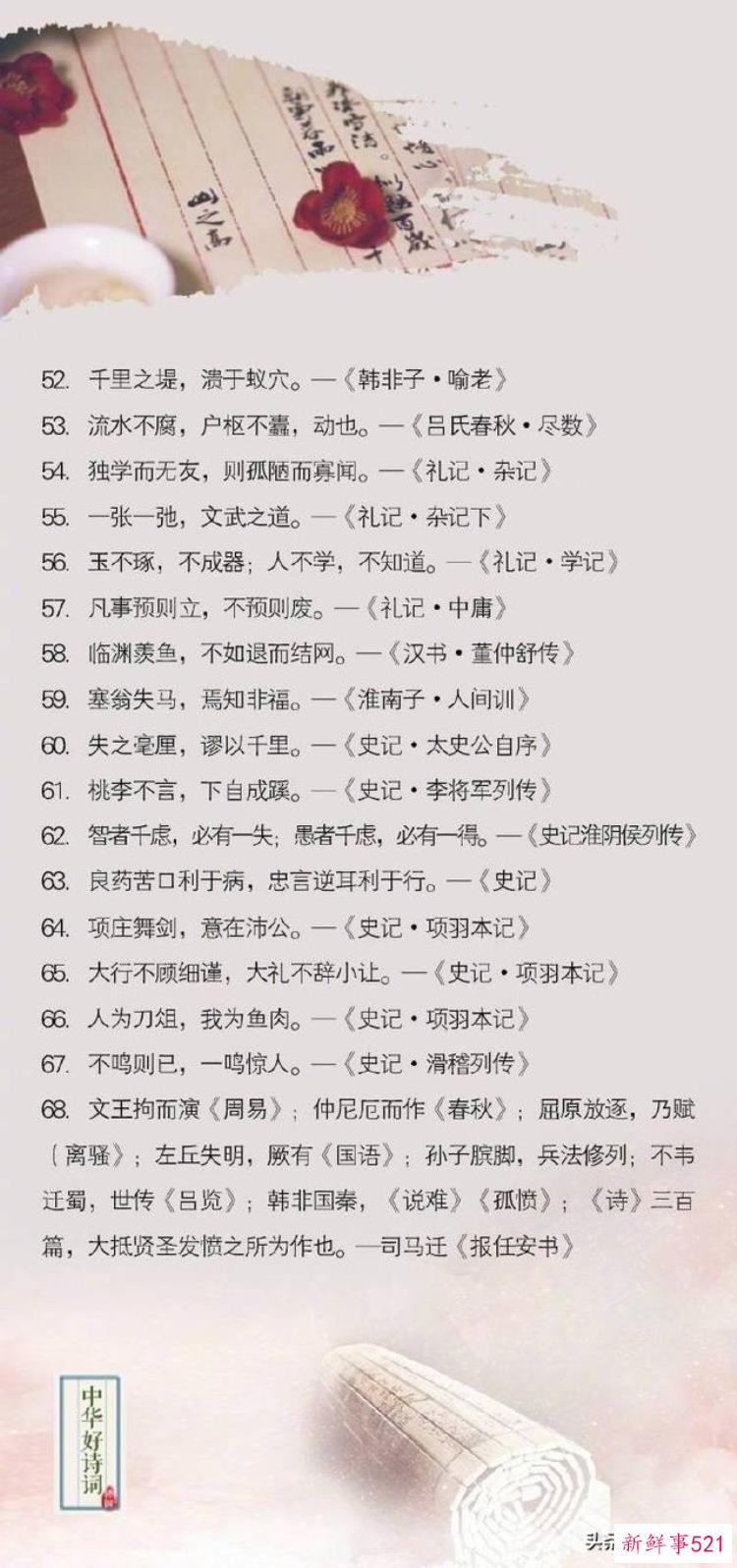 一生必须会背的古诗词，必背古诗文名句汇总