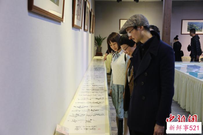 观众观看展览。　福建省海峡民间艺术馆供图