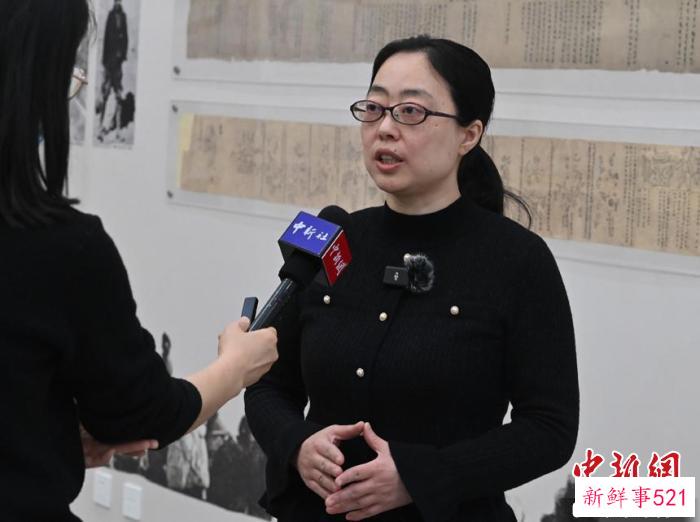 2023年3月，敦煌研究院敦煌文献研究所所长赵晓星接受、记者专访。　九美旦增 摄