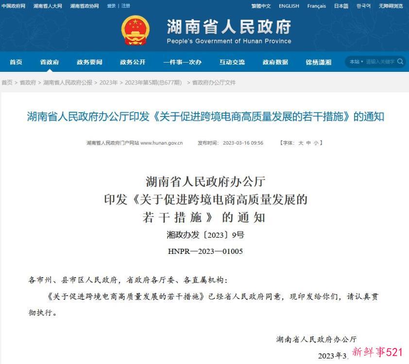 湖南出台文件鼓励企业自建跨境电商独立站