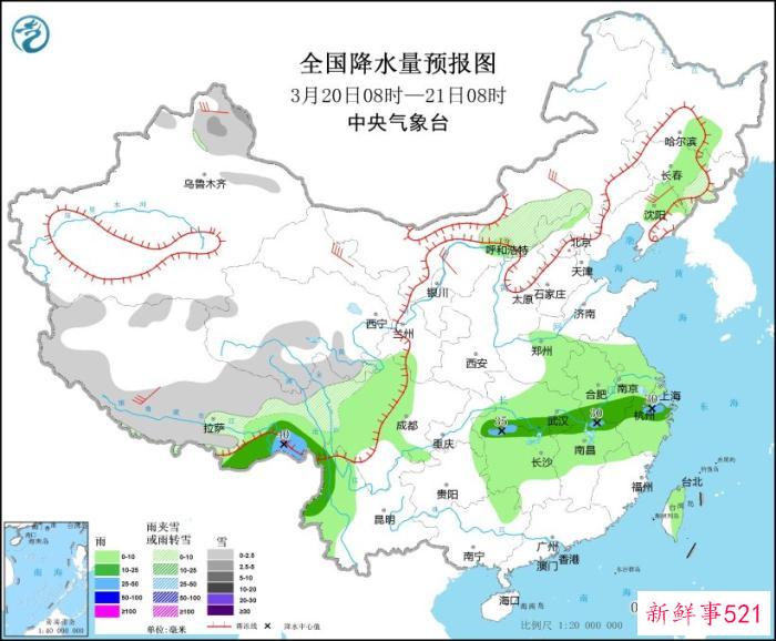 新疆北部有雨雪和大风降温沙尘天气 江南华南多降雨