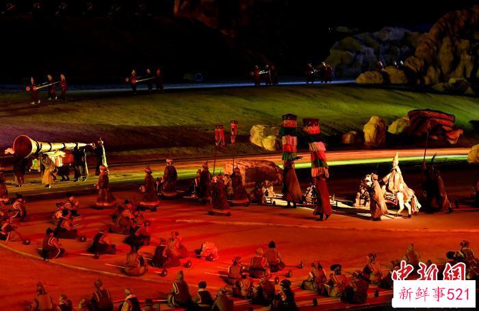 3月17日，西藏拉萨，《文成公主》大型史诗剧演出现场。　李林 摄