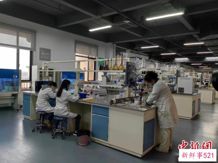 实验室的工作人员在做各种研究。　陈静 摄