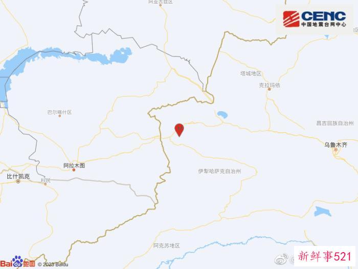 新疆伊犁州霍城县发生3.0级地震 震源深度17千米